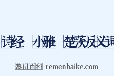 诗经·小雅·楚茨反义词是什么意思的图片